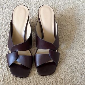 Botkier Chocolate Cross-Strap Mules